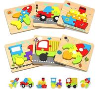 TLHWIN Puzzle en Bois pour Enfants - 6 pièces - Puzzle Animaux Montessori - Jouets éducatifs - Jeux éducatifs - Jouets en Bois pour Enfants de 1 Ans et Plus