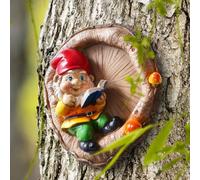 TLHWIN Statue de Nain de Jardin en résine, Elfe à l'extérieur de la Porte, Lecteur de Jardin, décoration Artistique pour Tronc d'arbre, clôture, Cour, Sculptures de Jardin, décorations (Livre)