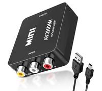 tlidfgeo Convertisseur RCA vers HDMI, adaptateur AV vers HDMI, 1080p Mini Composite CVBS, adaptateur audio vidéo, prend en charge PAL/NTSC, compatible avec PS3/Xbox/VHS/VCR/DVD/TV/PC