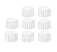 Tlily Premium Pack de 8 Nappe Blanche jetable de 84 Pouces, Nappes en Plastique Imperméables PEVA Recyclables, Faciles à Nettoyer pour Fêtes et Occasions Spéciales (Blanc)