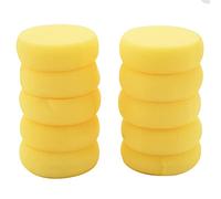 Tlilyy 10Pcs Éponge De Peinture d'artiste Synthétique Ronde Éponges D'Artisanat pour Éponge d'art D'Aquarelle Poterie Peinture Jaune 2.75 Pouces