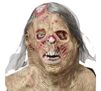 TLINFENGD Masque à capuche effrayant pour Halloween, bal masqué, maison hantée, pièce secrète, accessoires de tours de zombies, jaune
