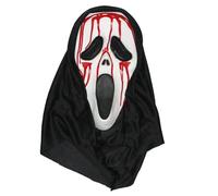 TLINFENGD Scream Mask Horror Bleeding Hood Perverted Horror White Grimace Halloween Hood, Sister with Open Mouth Black