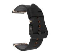 TLMDXTEU Bracelet de Montre en Cuir Crazy Horse Leather Strap Switch Quick Release Vintage foFemmes Hommes Remplacement (Schwarz,24mm)