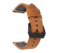 TLMDXTEU Bracelet de Montre en Cuir Crazy Horse Leather Strap Switch Quick Release Vintage foFemmes Hommes Remplacement (Yellow brown,20mm)