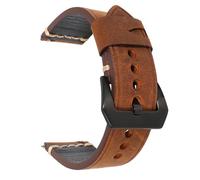 TLMDXTEU Bracelet de Montre en Cuir Crazy Horse Leather Strap Switch Quick Release Vintage foFemmes Hommes Remplacement (Dark brown,22mm)