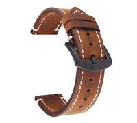 TLMDXTEU Bracelet de Montre en Cuir Leather Strap Mad Horse Vintage foFemmes Hommes Remplacement (Dark brown,20mm)