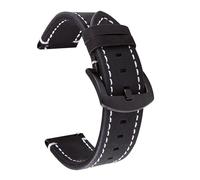 TLMDXTEU Bracelet de Montre en Cuir Leather Strap Mad Horse Vintage foFemmes Hommes Remplacement (Schwarz,24mm)