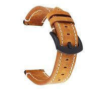 TLMDXTEU Bracelet de Montre en Cuir Leather Strap Mad Horse Vintage foFemmes Hommes Remplacement (Yellow brown,22mm)