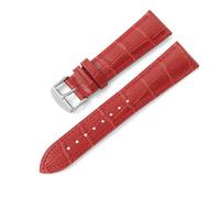 TLMDXTEU Bracelet de Montre en Cuir Sangle à dégagement rapide en cuir de vachette motif bambou foFemmes Hommes Remplacement (rouge,18mm)