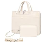 TLMDXTEU Étui pour sac d’Ordinateur Portable Sac for ordinateur portable, sac à main for documents Mallette pour Femme(blanc,L)