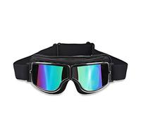 TLMDXTEU Lunettes Steampunk Lunettes de moto rétro pliables vélo Vintage Moto Biker Cosplay gothique vintage rondes(03)