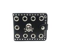 TLMDXTEU Portefeuille Homme avec Chaîne Portefeuille Homme Tête de Mort Personnalité avec Chaîne Court Maïs