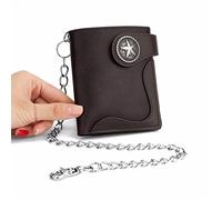 TLMDXTEU Portefeuille Homme avec Chaîne Sac décontracté for Hommes Short Zero Wallet Chain(Marron)