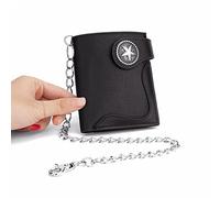 TLMDXTEU Portefeuille Homme avec Chaîne Sac décontracté for Hommes Short Zero Wallet Chain(Schwarz)