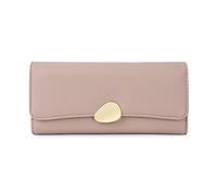 TLMDXTEU Portefeuille Long pour Femme Ladies Purse Lychee Trifold Wallet Clutch Grande Capacité(Khaki)