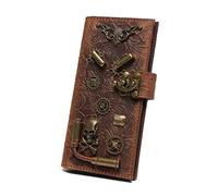TLMDXTEU Portefeuille Long pour Femme Punk Head Cuir de Vachette Portefeuille for Femme Conception Niche Longue Pochette for téléphone Grande Capacité