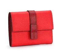 TLMDXTEU Portefeuille pour Femme Portefeuille for Dames Zip Coin Pouch en Cuir Clip Court à Trois Volets Petit Sac à Monnaie(Rouge)