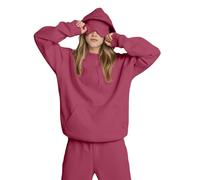 Tloevwlh Sweats Capuche Femme Elgant Vetement Casual Sweatshirt Sweat Chaud Coupe Ae Hoos Chic Et Elegant Tendance Manches Longues Polaire Standard Automne Hiver Pull Rick Red S.