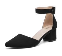 TLOLA Chaussures de cour à talon moyen pour dames Sandales élégantes Pompes pour mariages Parties 5.7 cm Noirs 39