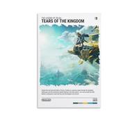 Tloz Tears of The Kingdom Poster sur toile avec jeux vidéo - Art mural rustique - Décoration murale pour chambre à coucher, salle de bain - 50 x 75 cm