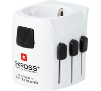 TLP- 1.103155 PRO Light Adaptateur de Voyage Universel 2 et 3 Pôles avec Prise SHUKO - Tension et Puissance : 100V - 630W / 250V - 1575W - Protection Contre les Chocs électriques