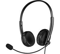 TLP-2in1 Office Headset Jack+USB Casque Filaire avec Microphone Réunions Mains Libres Casque de Bureau Casque 2 en 1 avec USB A et connecteur MiniJack Contrôle du Volume