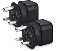 TLP-2X Adaptateur Voyage Afrique du Sud - Adaptateur Compact pour Fiche Schuko vers Type M - Compatible Prise Mozambique Népal Botswana - Noir