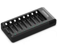 TLP-8 Slots Rechargeable Chargeur Piles pour Ni-MH Ni-CD AA AAA Charge Rapide avec Port USB