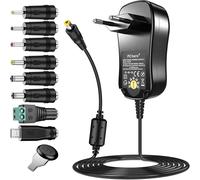 TLP-AC/DC Adaptateur Secteur Universel, 24W Alimentation à Découpage avec 8 Connecteurs DC, y Compris une Prise Micro USB pour 3 / 4,5/ 5 / 6 / 7,5 / 9 / 12V l'électronique Domestique - 2000mA Max.