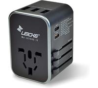 TLP-Adaptateur Chargeur de Voyage Universel 33.5W pour différents appareils routeurs (US/EU/UK/AU Plus 224 Pays), moniteurs, Switch commutateur, routeur et Scanner Noir
