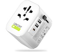 TLP-Adaptateur de Voyage Universel avec 2 USB A et 1 USB C, Adapté à Anglaise/Americaine/Europe/Australie/Chine, Prise International Mondial pour Plus de 200 Pays Prise électrique Type B/G/I/F/E