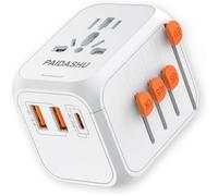 TLP-Adaptateur de Voyage Universel avec PD20W, 2 USB 1 USB C et 1 AC, Adaptateur Universel pour l'Allemagne, États-Unis, Angleterre, Italie, Australie