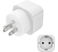 TLP-Adaptateur Fiche de Voyage Prise USA, Type B, 3 Pôles (Connecteur Prise européenne 2 Broches vers USA Canada Caraïbes Japon 3 Broches, Convient aux appareils avec ou sans Mise à la Terre) Blanc