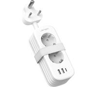 TLP-Adaptateur Prise Afrique du Sud, Compact Adaptateur de Voyage France vers Afrique du Sud avec 2 USB A et 1 Type C, Type M Prise pour Namibie, Swaziland, Lesotho et Bhoutan(Blanc)