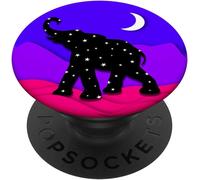 Tlp-African Elephant Baby Gift Moon Night Stars Elefante Popsockets Popgrip - Support Et Grip Pour Smartphone/Tablette Avec Un Top Interchangeable