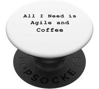 Tlp-Agile Coffee Caffeine Project Management Funny Pm Coach Popsockets Popgrip - Support Et Grip Pour Smartphone/Tablette Avec Un Top Interchangeable