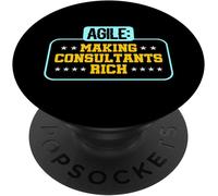 Tlp-Agile Rich Consultants Project Management Funny Pm Coach Popsockets Popgrip - Support Et Grip Pour Smartphone/Tablette Avec Un Top Interchangeable
