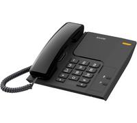 TLP-ALCATEL T26 Noir - Téléphone Fixe Filaire - Indicateur Lumineux pour Appel Entrant - Touche Rappel - Touche Mute - Sonnerie à 3 Niveaux - Fixation Murable Possible - Noir