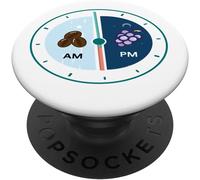 Tlp-Am Coffee Pm Wine - Coffee Lovers And Wine Lovers Popsockets Popgrip - Support Et Grip Pour Smartphone/Tablette Avec Un Top Interchangeable