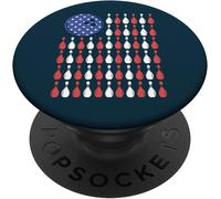Tlp-American Flag Bowling Player Patriotic Team Bowler Gift Popsockets Popgrip - Support Et Grip Pour Smartphone/Tablette Avec Un Top Interchangeable