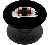 Tlp-Amour Cross Battement De Coeur La Saint-Valentin Cadeau Popsockets Popgrip - Support Et Grip Pour Smartphone/Tablette Avec Un Top Interchangeable