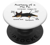 Tlp-Anatomie D'un Pinscher Nain Chien Popsockets Popgrip - Support Et Grip Pour Smartphone/Tablette Avec Un Top Interchangeable