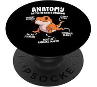 TLP-Anatomy Of A Bearded Dragon Shirt Gift For Reptile Lover PopSockets PopGrip - Support et Grip pour Smartphone/Tablette avec un Top Interchangeable
