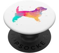 Tlp-Aquarelle Colorée Du Petit Basset Griffon Vendéen Popsockets Popgrip - Support Et Grip Pour Smartphone/Tablette Avec Un Top Interchangeable