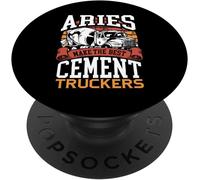 Tlp-Aries Make The Best Cement Truckers Zodiac Sign Retro Sunset Popsockets Popgrip - Support Et Grip Pour Smartphone/Tablette Avec Un Top Interchangeable