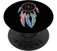 Tlp-Attrape-Rêves Boho Amérindien Coloré Tribal Plumes Popsockets Popgrip - Support Et Grip Pour Smartphone/Tablette Avec Un Top Interchangeable