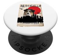 Tlp-Australian Shepherds Dog Dogzilla Popsockets Popgrip - Support Et Grip Pour Smartphone/Tablette Avec Un Top Interchangeable