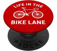 Tlp-Awesome Riding Bicycle Life Bike Lane Athletic Cycling Red Popsockets Popgrip - Support Et Grip Pour Smartphone/Tablette Avec Un Top Interchangeable