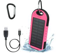 TLP-Banque d'alimentation solaire pour téléphone portable 5000 mAh Waterproff IP66 Rose Power Bank